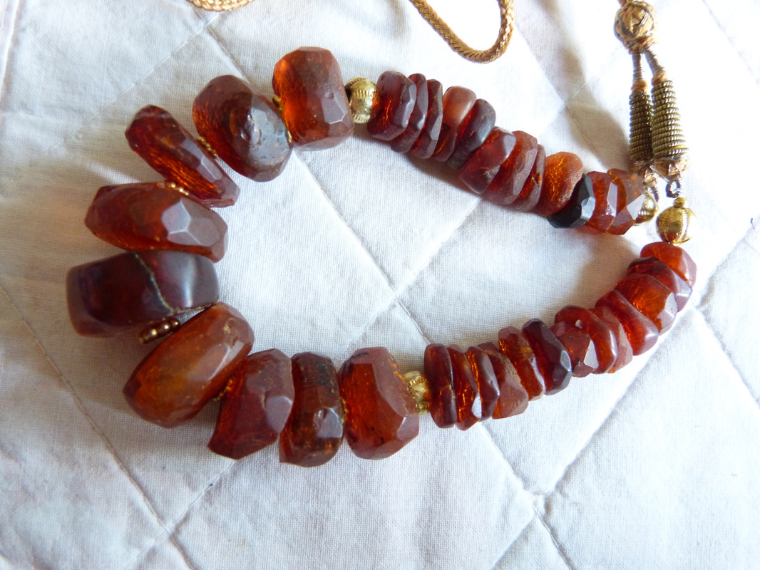 Details about   Vintage Baltic Amber Bernstein Cherry Color Faceted Round 4.5 mm Beads Necklace 
